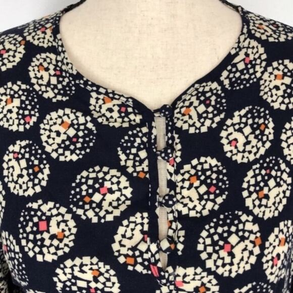 ANTHROPOLOGIE Maeve Blouse Navy Confetti Ball Button Down Top 24361206 Sz 0 - Picture 5 of 8